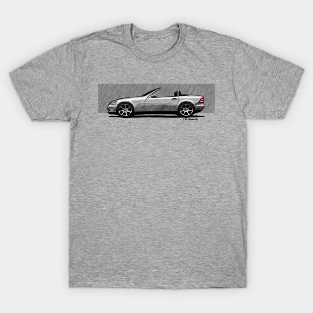 Drawing of the German convertible car T-Shirt by jaagdesign